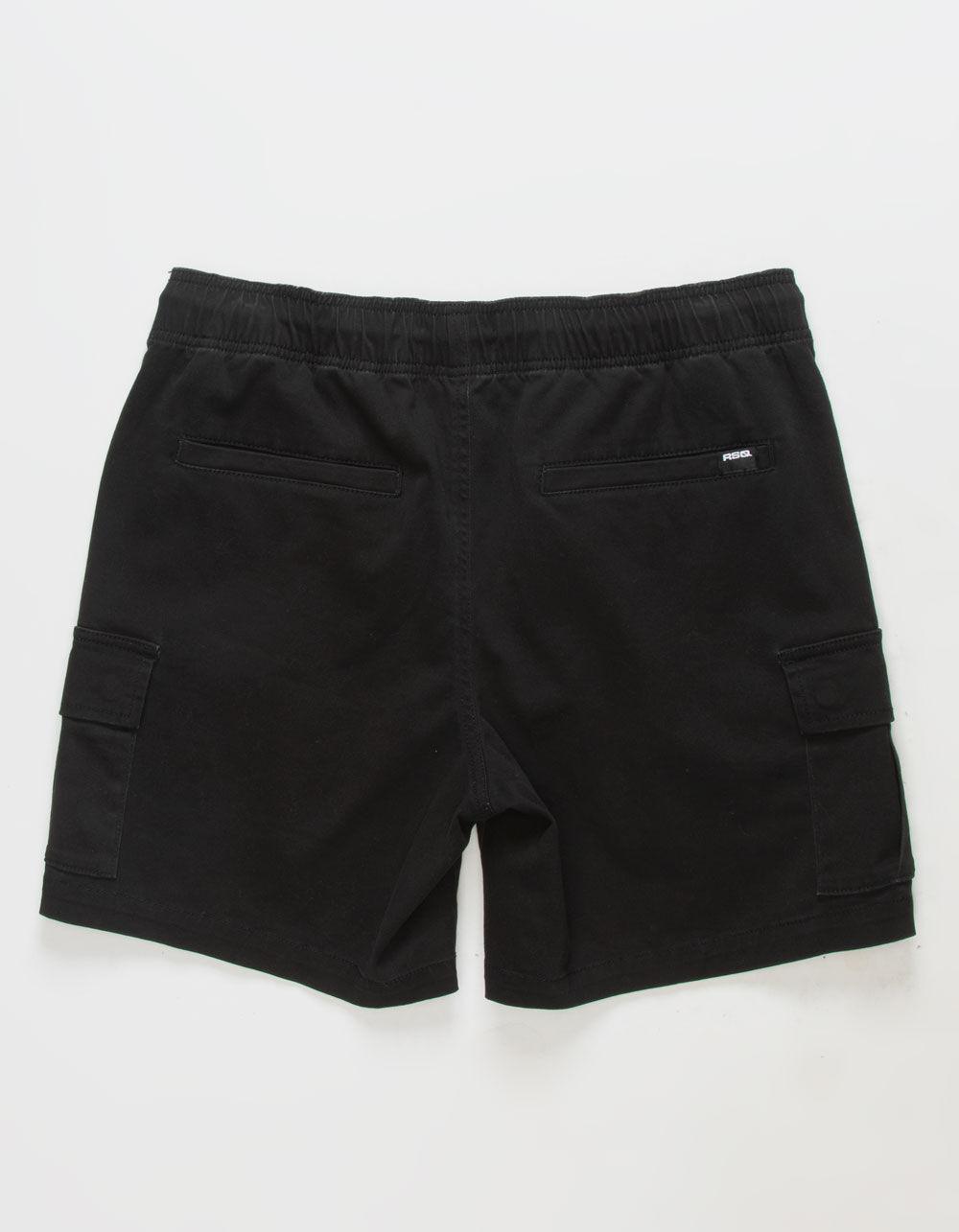 RSQ Mens Cargo Twill Pull On Shorts - BLACK Product Image