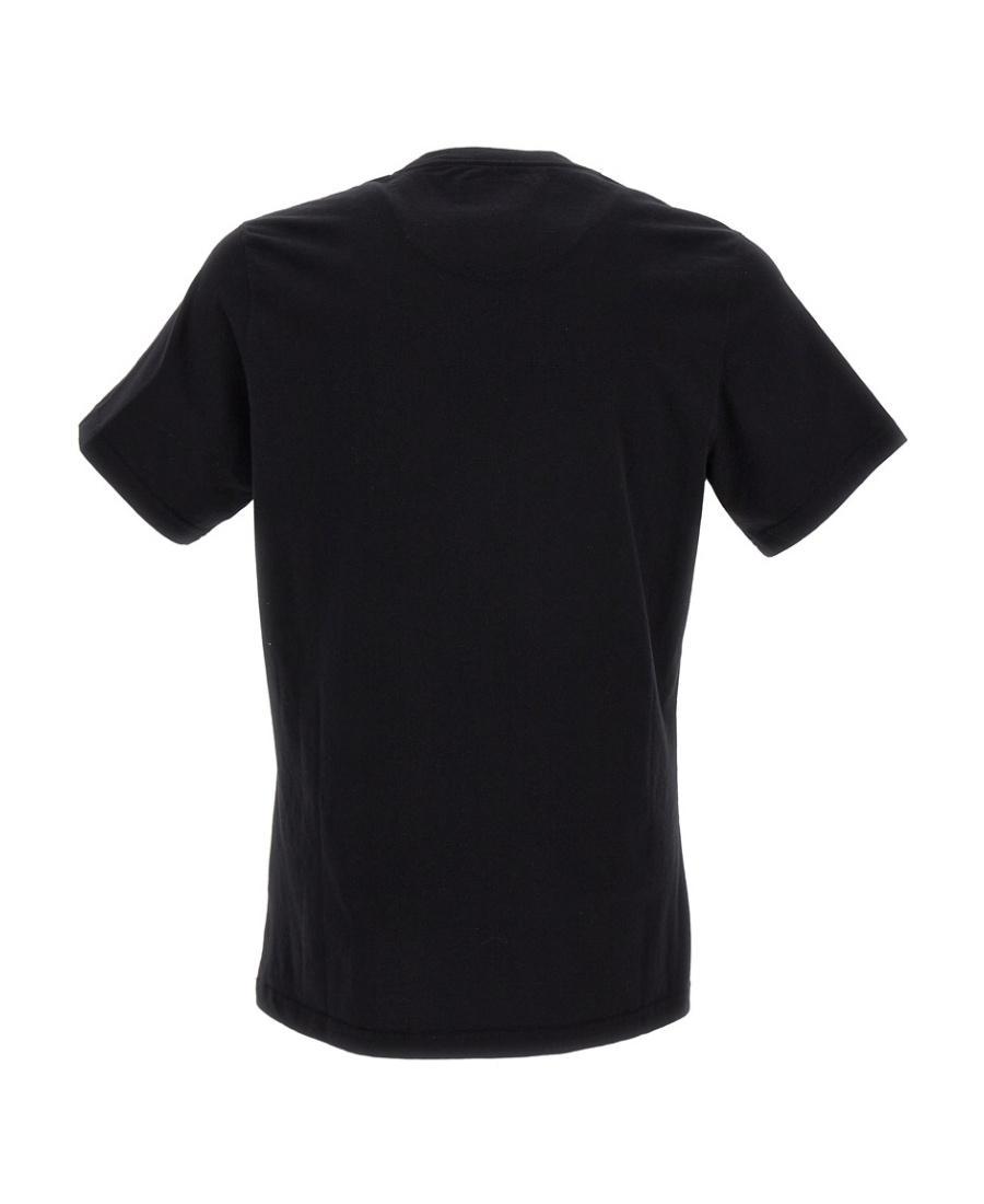 BARBOUR Logo Print Cotton T-shirt In Black Product Image