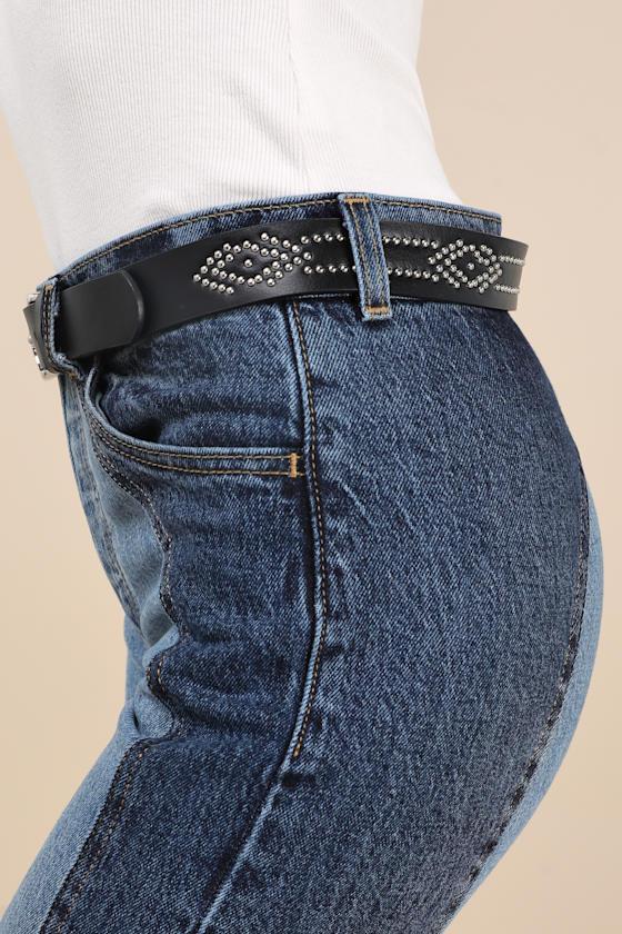 Western Bestie Black Studded Belt Product Image