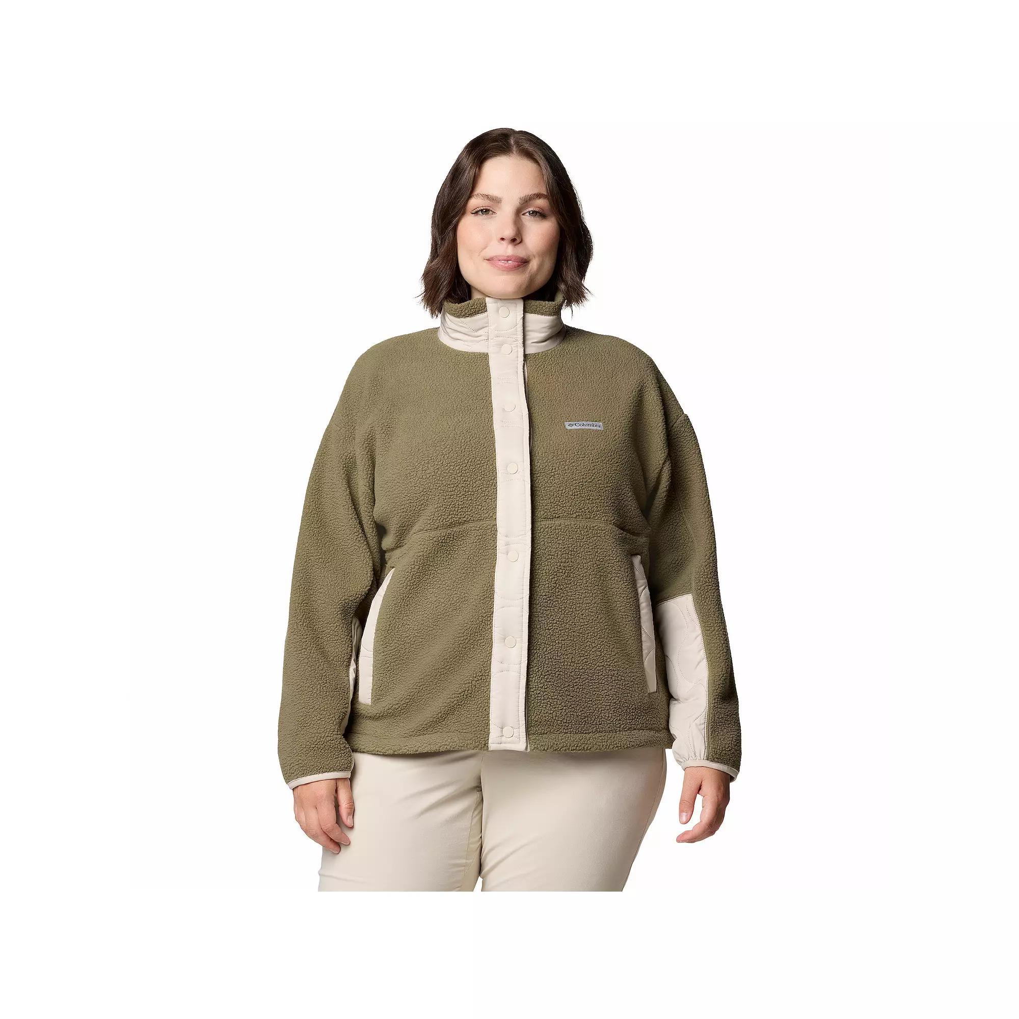 Plus Size Columbia Cloud Point Snap Fleece, Women's, Size: 2XL, Stone Green Product Image