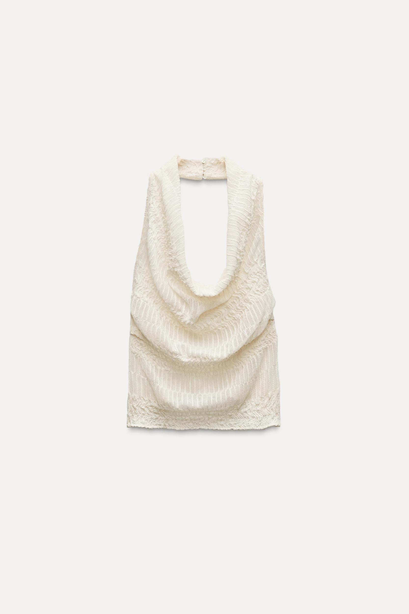 TEXTURED HALTER TOP Product Image