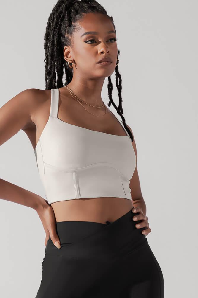 Daphne Corset Crop Top - Light Sand Product Image