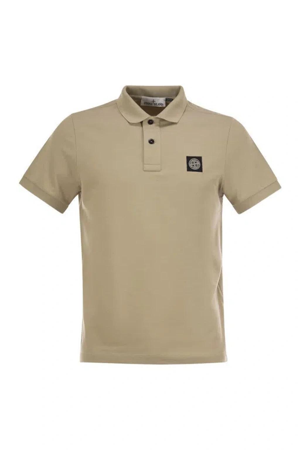 STONE ISLAND Short-sleeved Polo Shirt In Brown Product Image