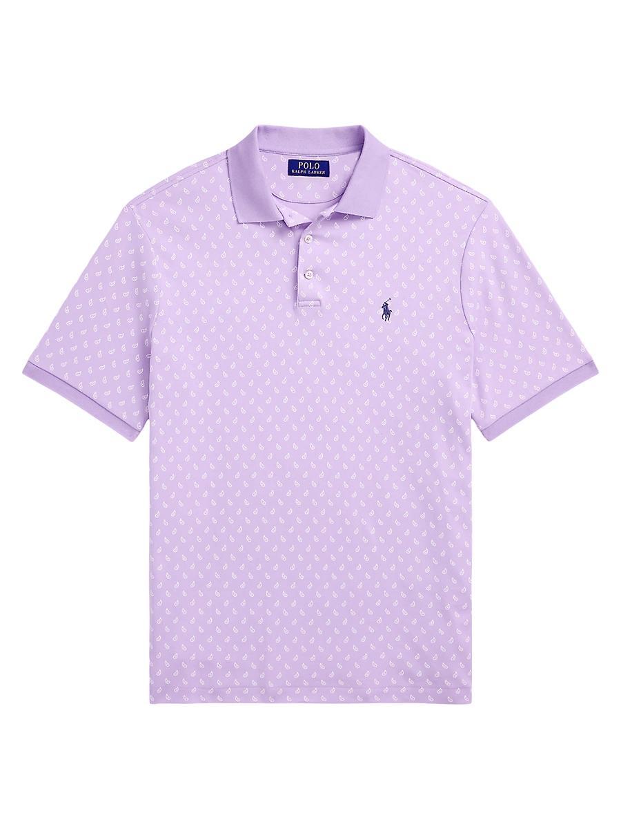 Mens Custom-Slim Paisley Cotton Polo Shirt Product Image