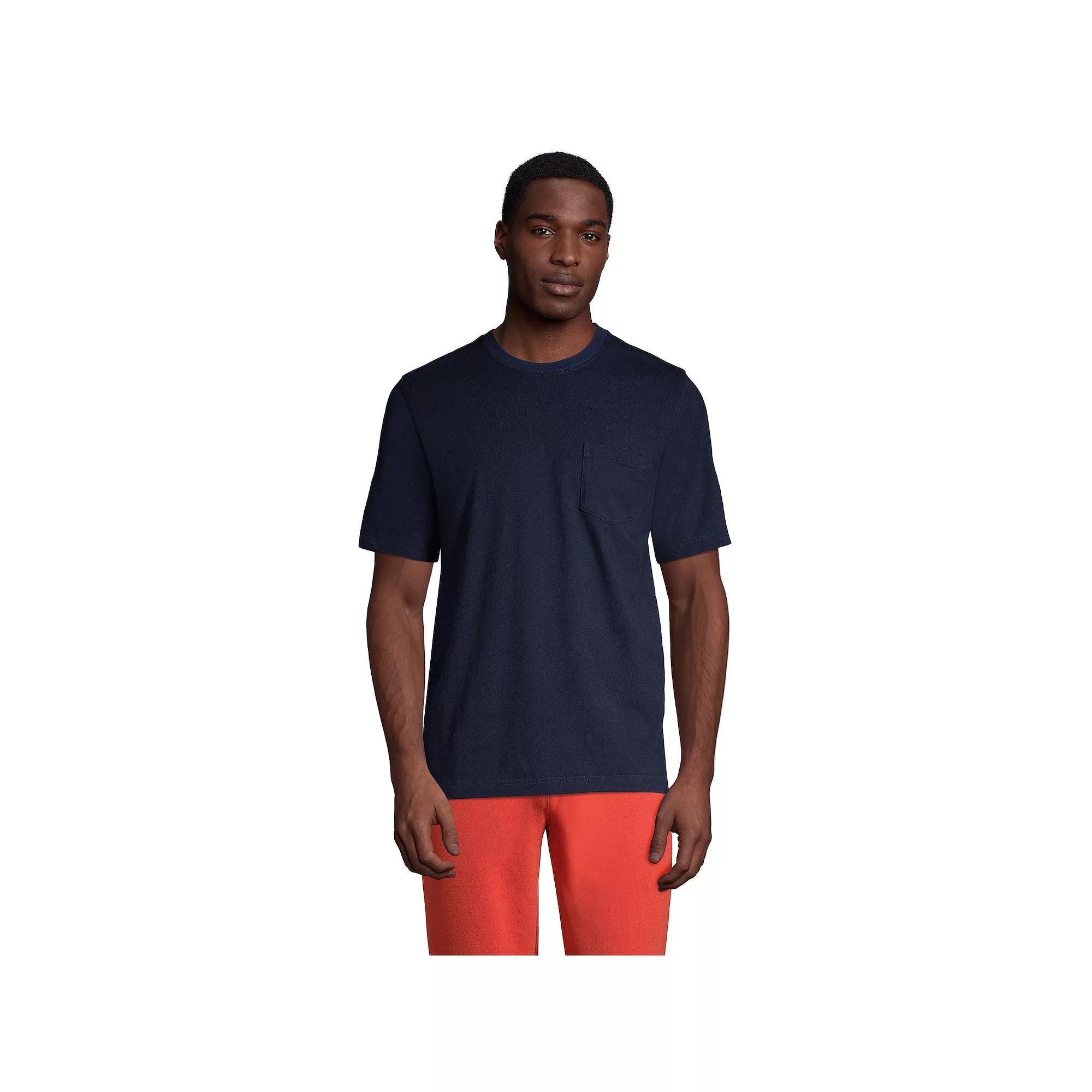 Big & Tall Lands' End Short Sleeve Super-T Pocket Tee, Men's, Size: 3XB, Radiant Blue Product Image