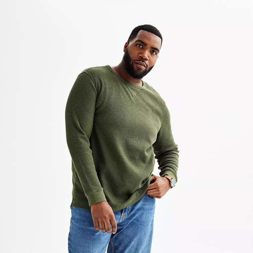 Big & Tall Sonoma Goods For Life® Essential Thermal Long Sleeve Tee, Men's, Size: Medium Tall, Light Grey Grey Product Image
