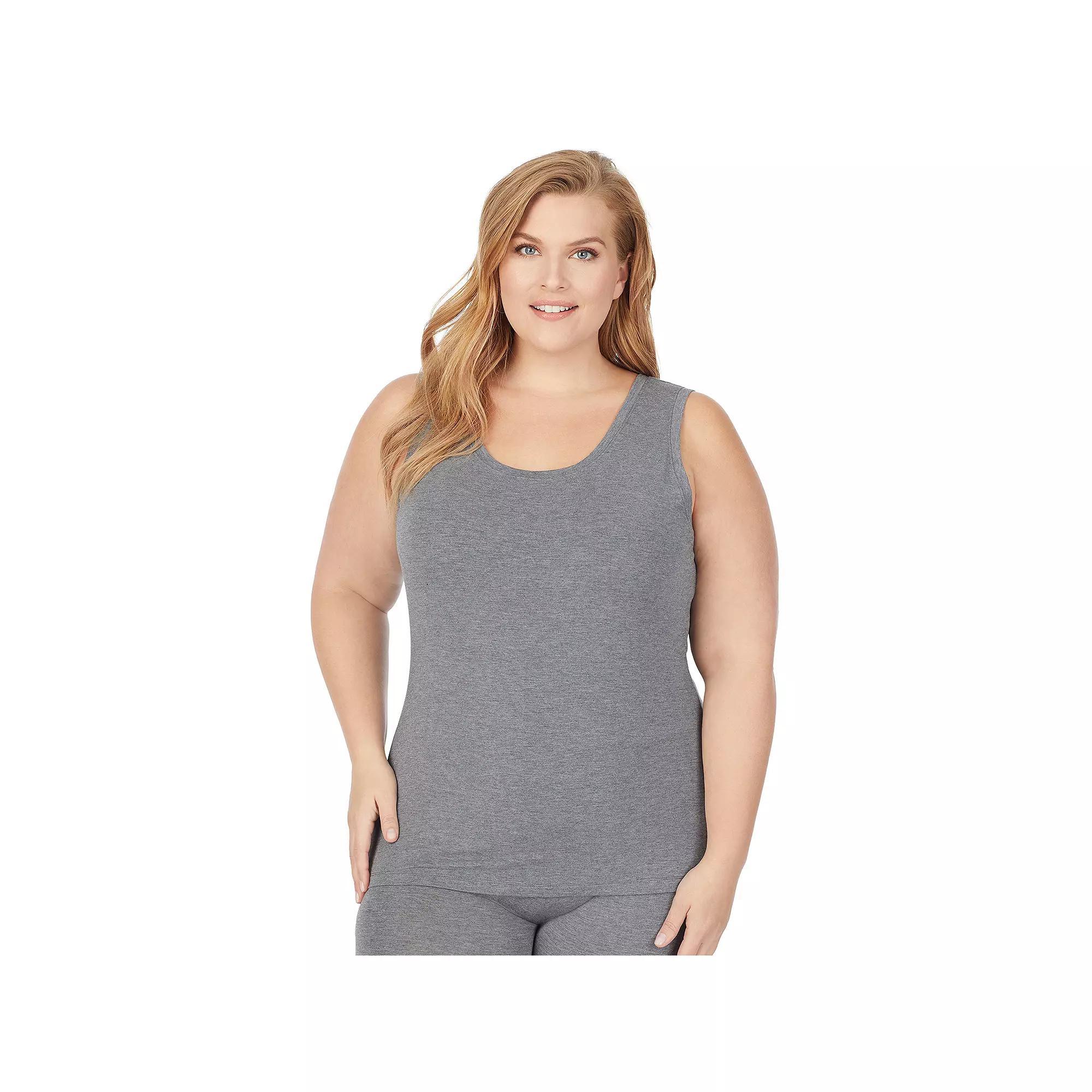 Plus Size Cuddl Duds® Soft Wear with Stretch Reversible Tank Top, Women's, Size: 2XL, Grey Heather Product Image