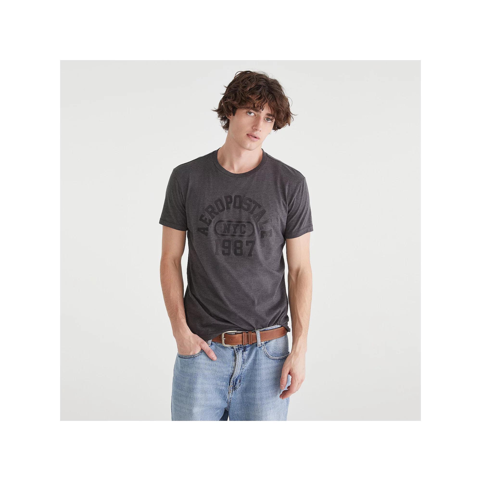 Men's Aeropostale Short Sleeve Graphic Tee, Size: XS, Grey Heather Grey Product Image