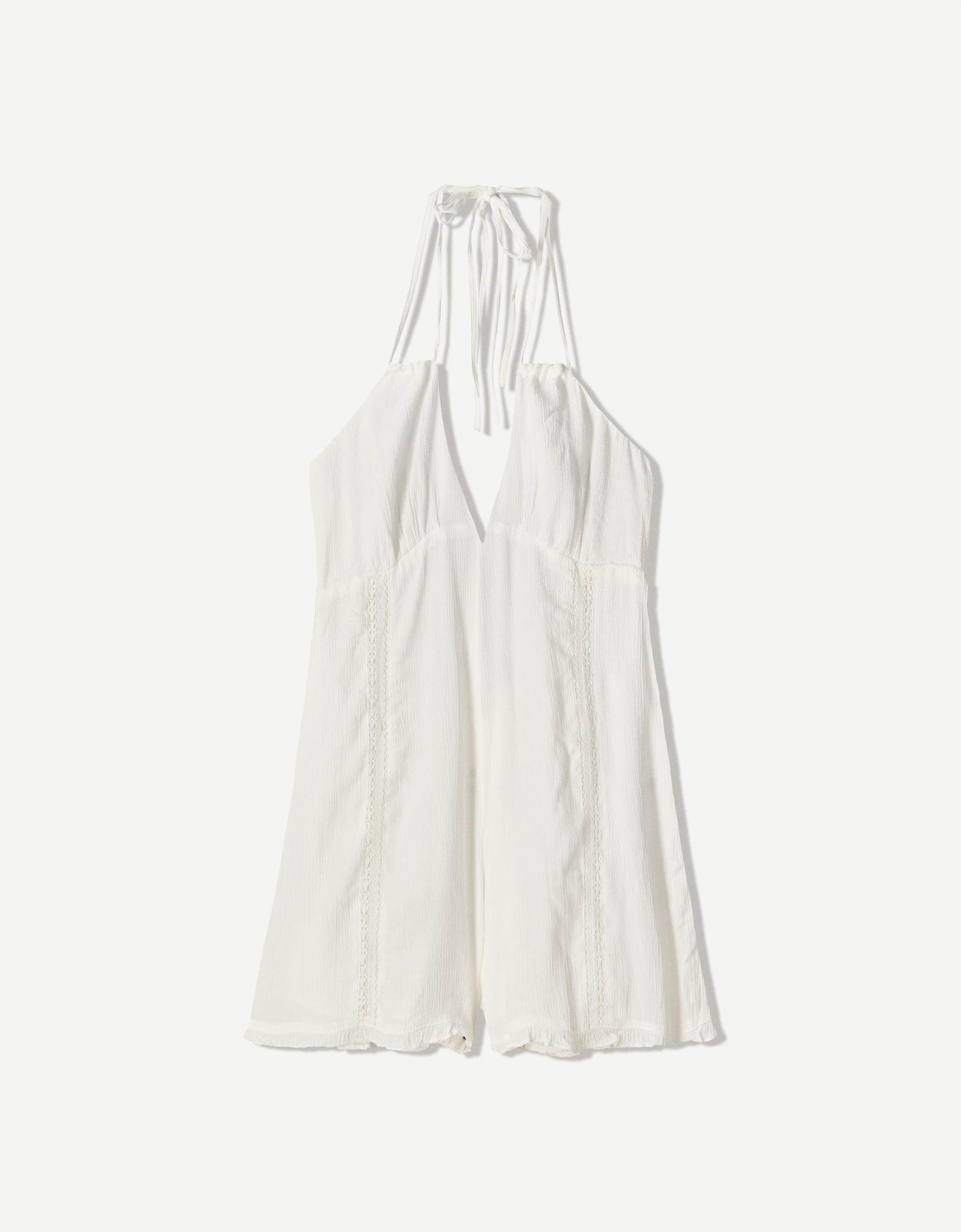 Halter romper with tie detail Product Image