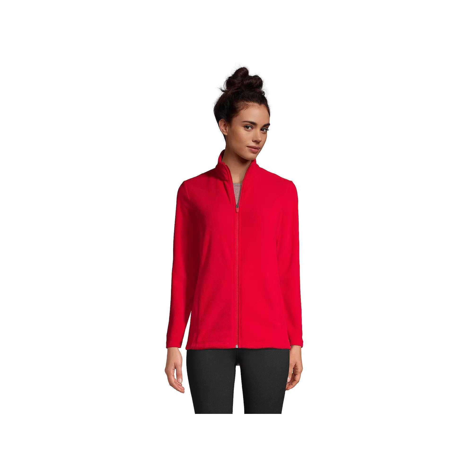 Petite Lands' End Full Zip Fleece Jacket, Women's, Size: Medium Petite, Rich Red Product Image