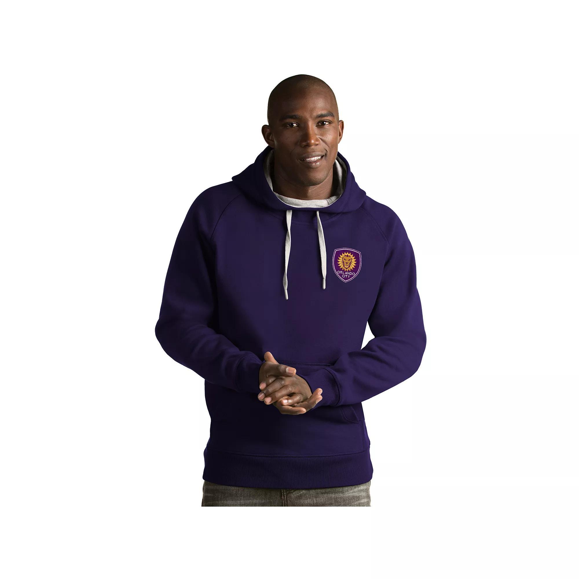 Men's Antigua Orlando City SC Victory Pullover Hoodie, Size: XL, Orf Purple Product Image