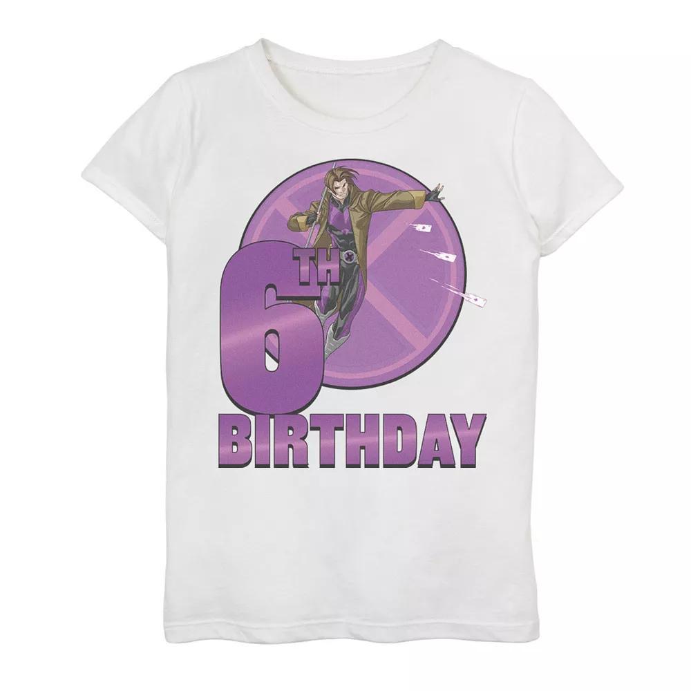 Girls 7-16 Marvel X-Men Gambit 6th Birthday Badge Graphic Tee, Girl's, Size: Medium, White Product Image