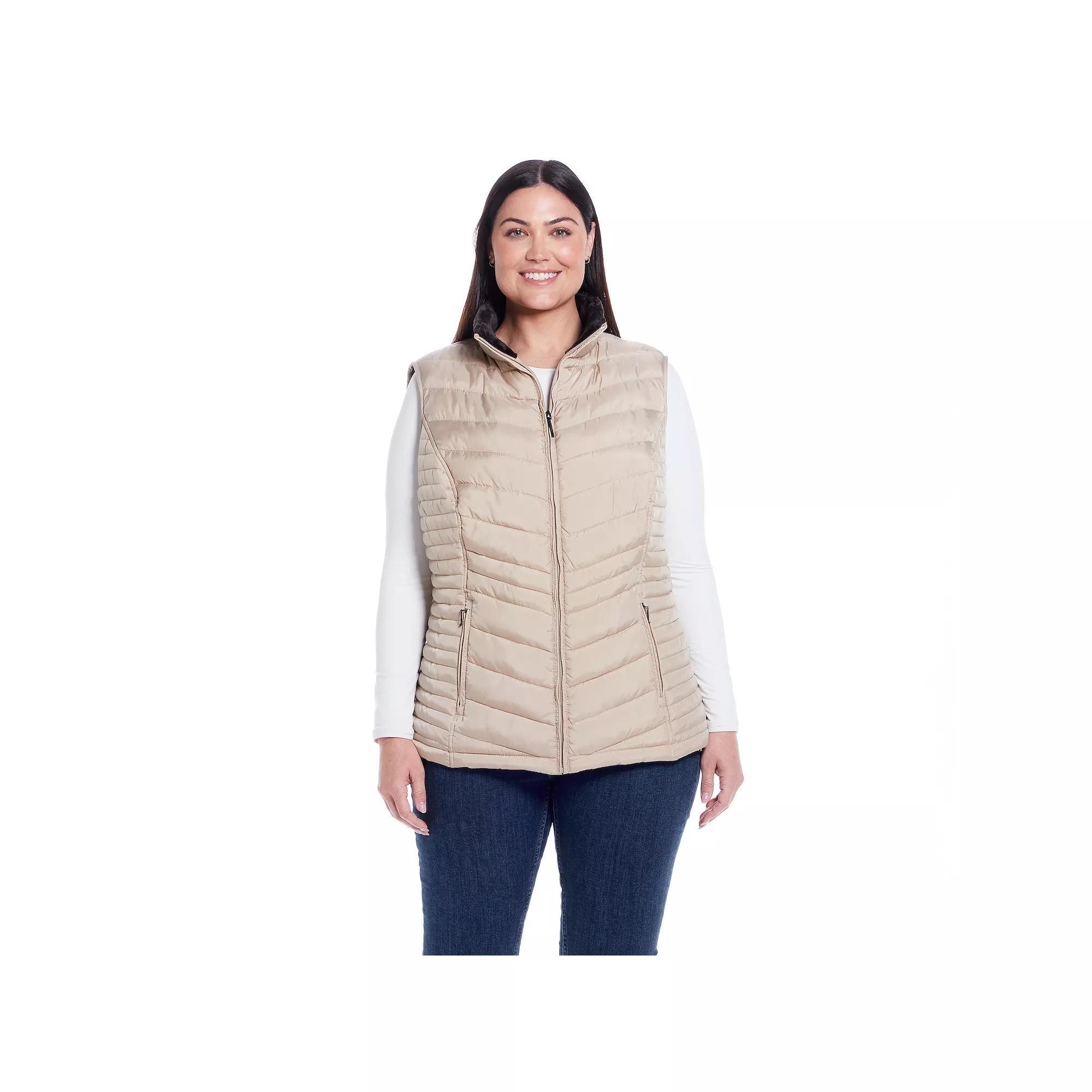 Plus Size Weathercast Plush Lined Vest, Women's, Size: 1XL, Blue Product Image