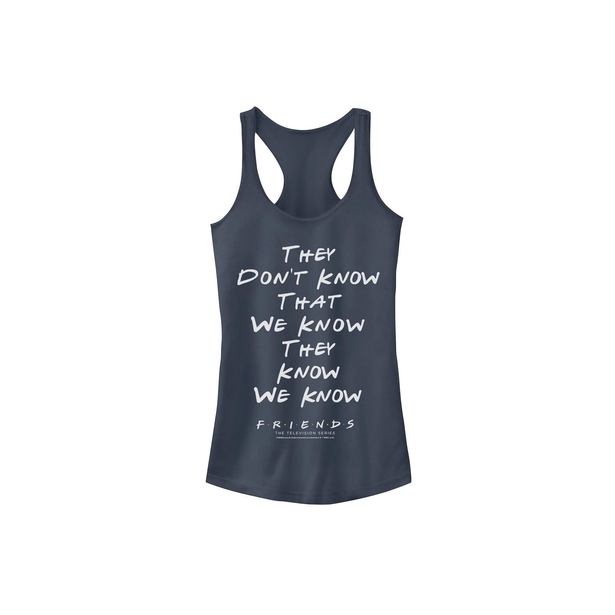 Juniors' Friends "They Don't Know" Tank Top, Girl's, Size: XL, Blue Product Image