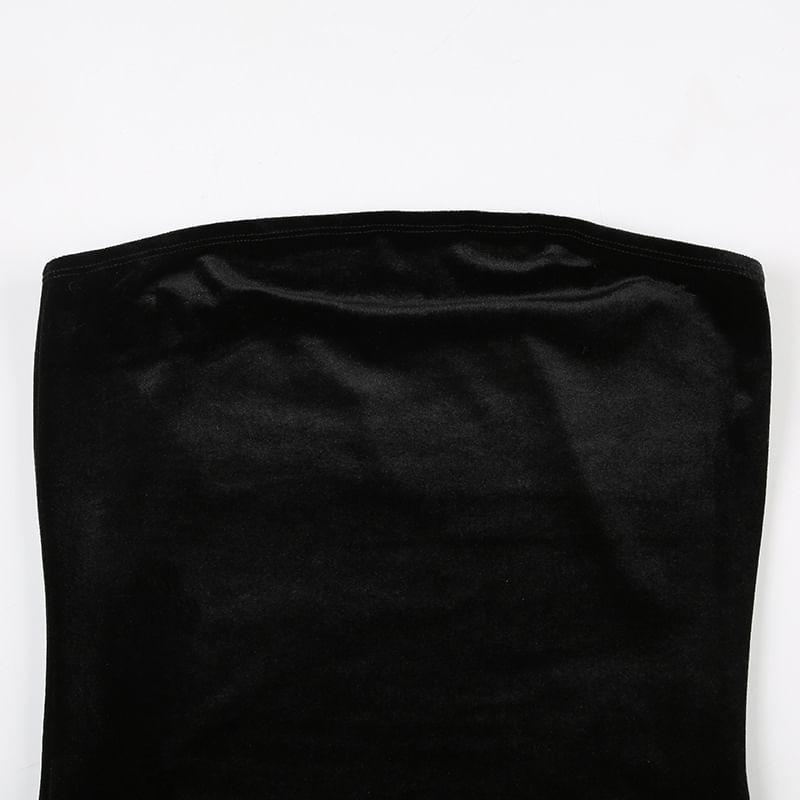 Strapless Plain Flared Jumpsuit Product Image
