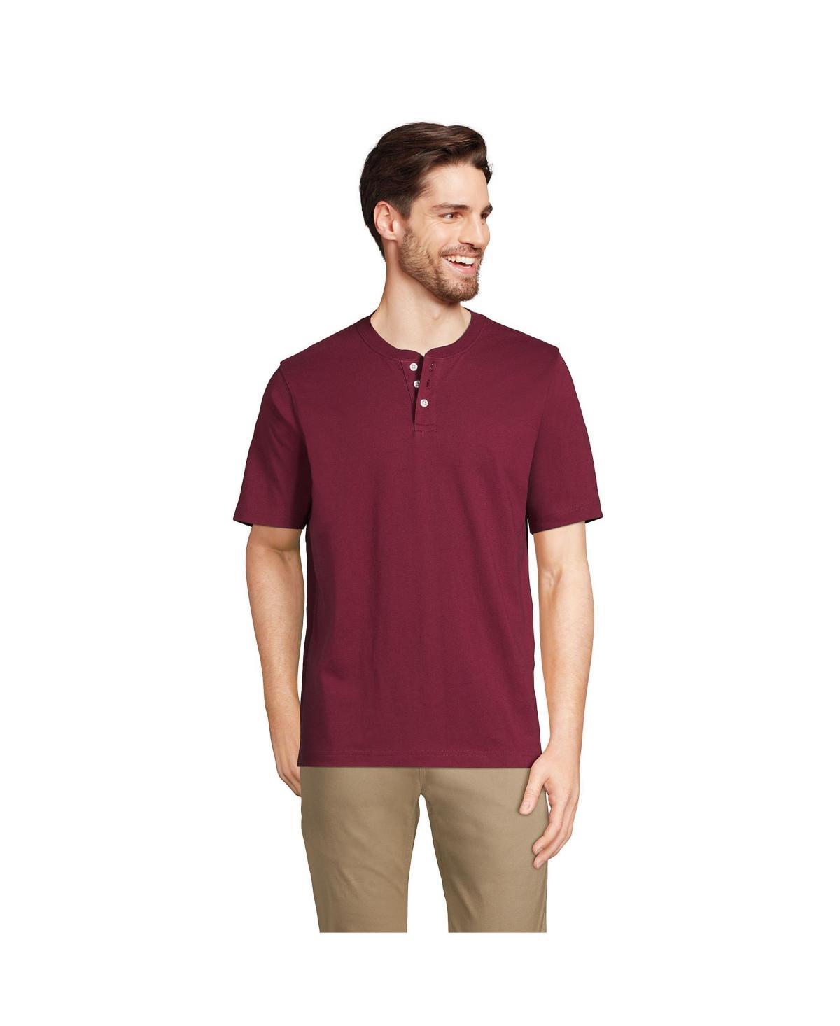 Big & Tall Lands' End Short Sleeve Super-T Henley, Men's, Size: 4XB, White Product Image