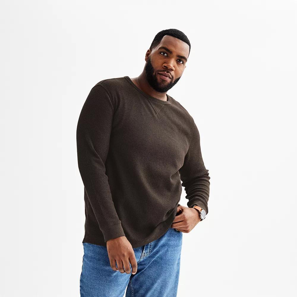 Big & Tall Sonoma Goods For Life® Essential Thermal Long Sleeve Tee, Men's, Size: 3XL Tall, Brown Product Image