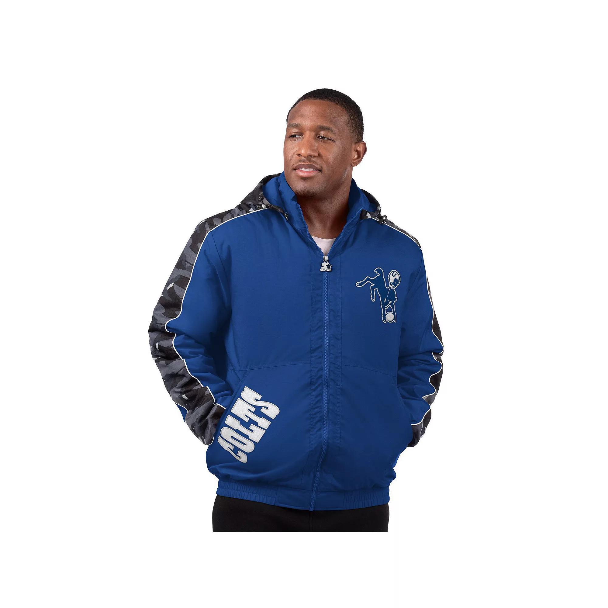 Men's Starter Royal Indianapolis Colts Thursday Night Gridiron Full-Zip Hoodie Jacket, Size: Large, Blue Product Image