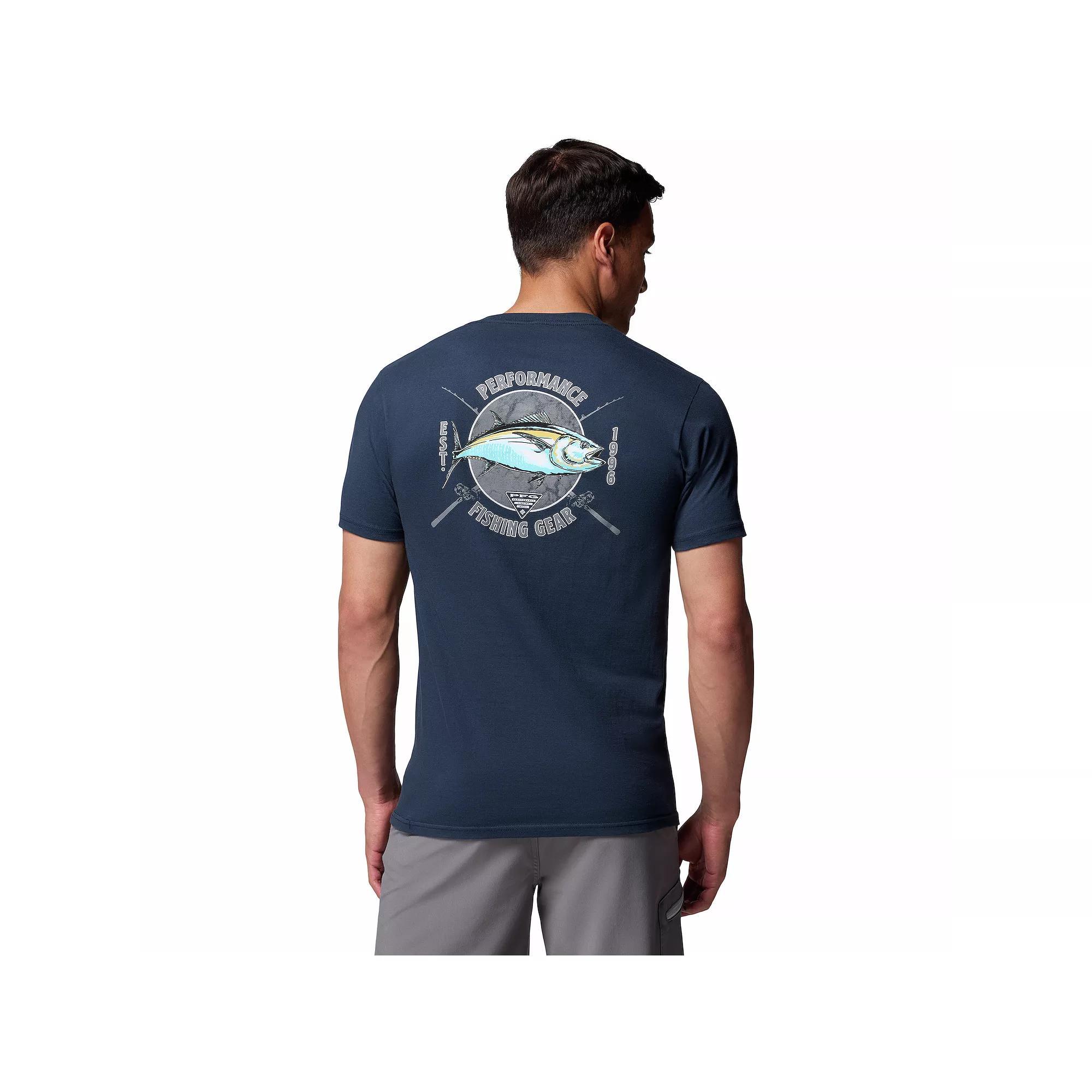 Men's Columbia Performance Fishing Gear Graphic Tee, Size: Medium, Columbia Blue Product Image