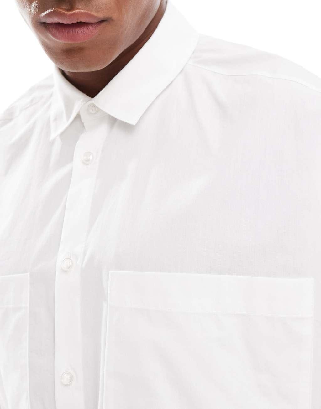 ASOS DESIGN extreme oversized boxy shirt in white Product Image