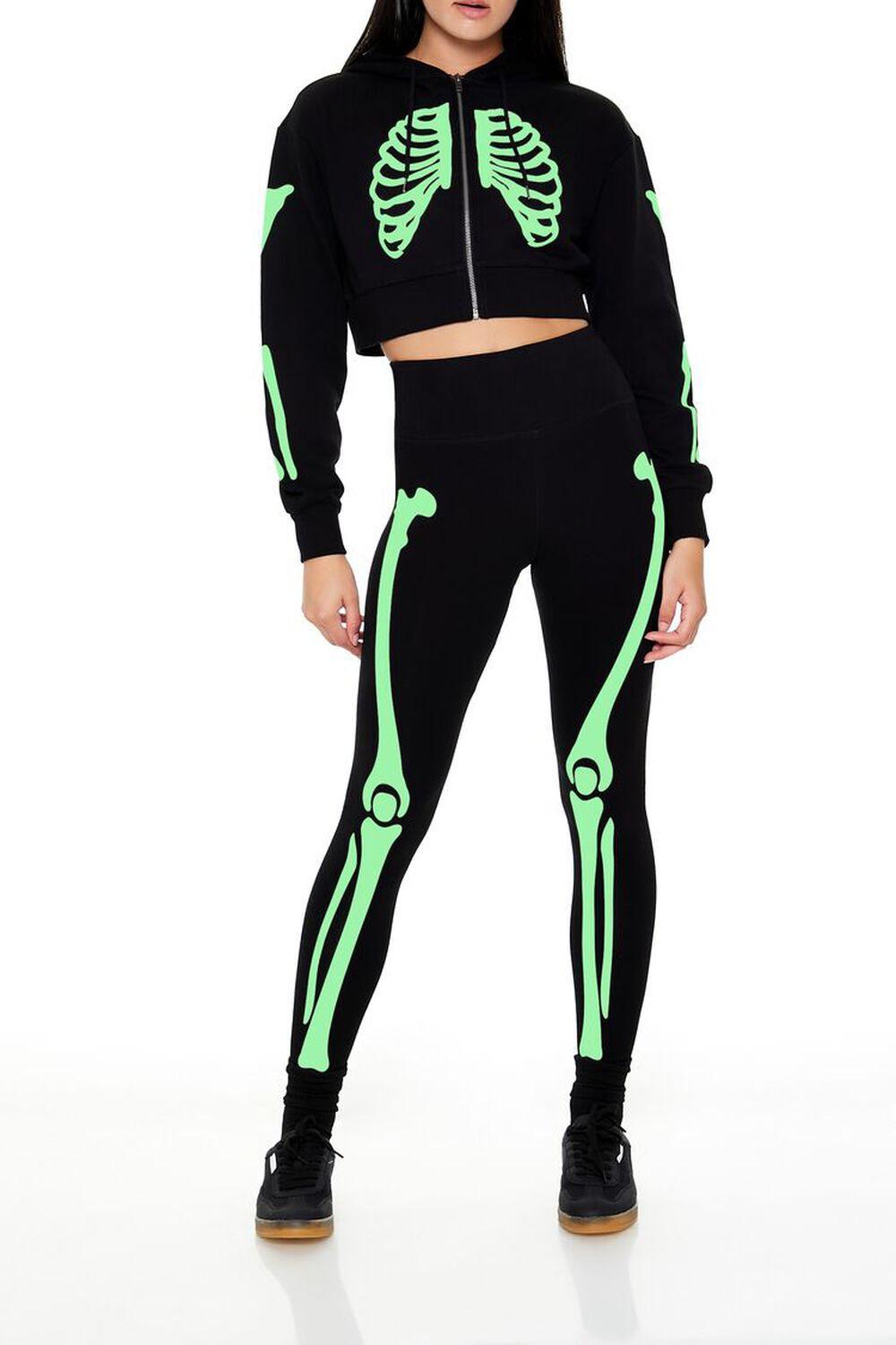 Active Glow-in-the-Dark Skeleton Leggings | Forever 21 Product Image