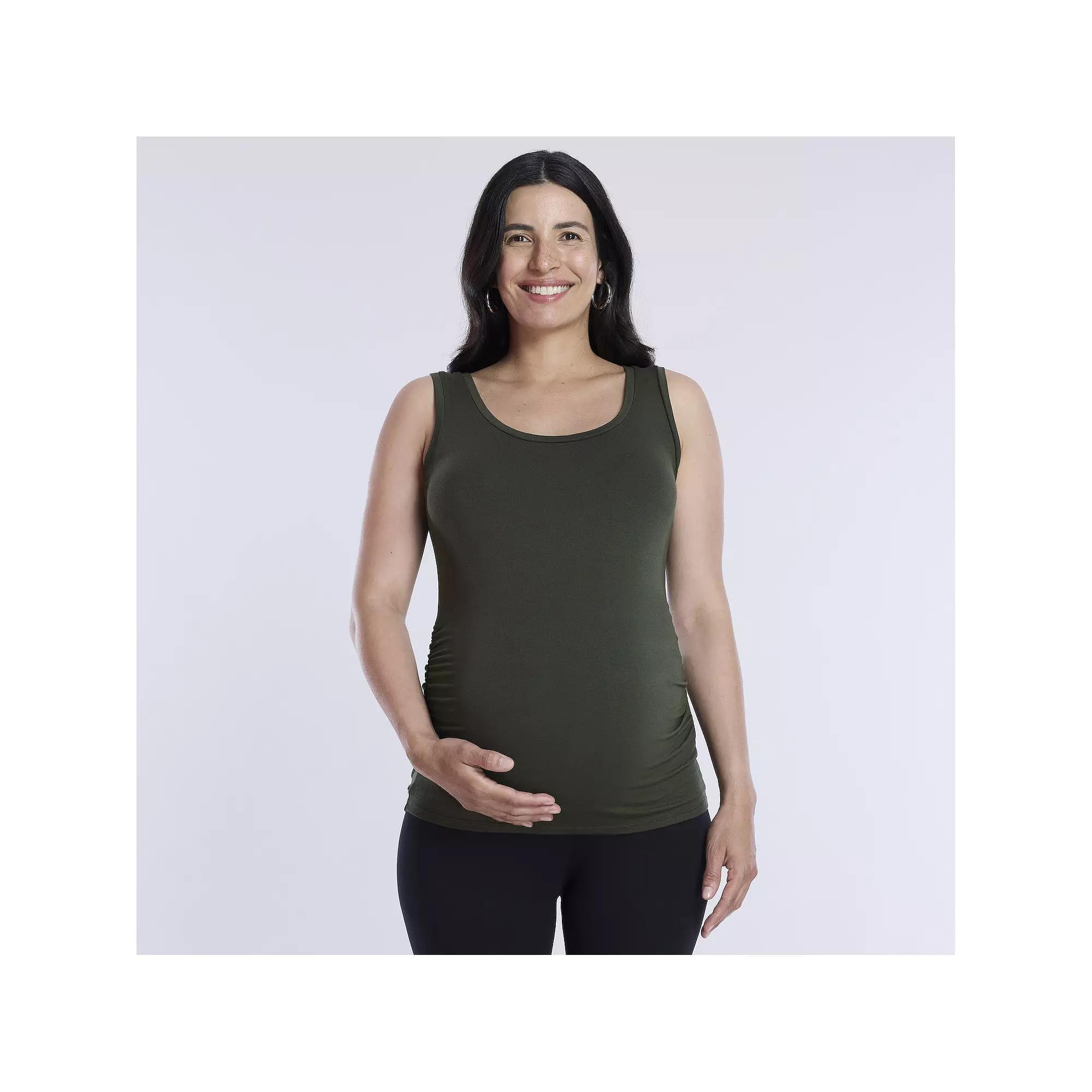 Maternity Motherhood Side Ruched Tank, Womens Renaissance Pink Product Image