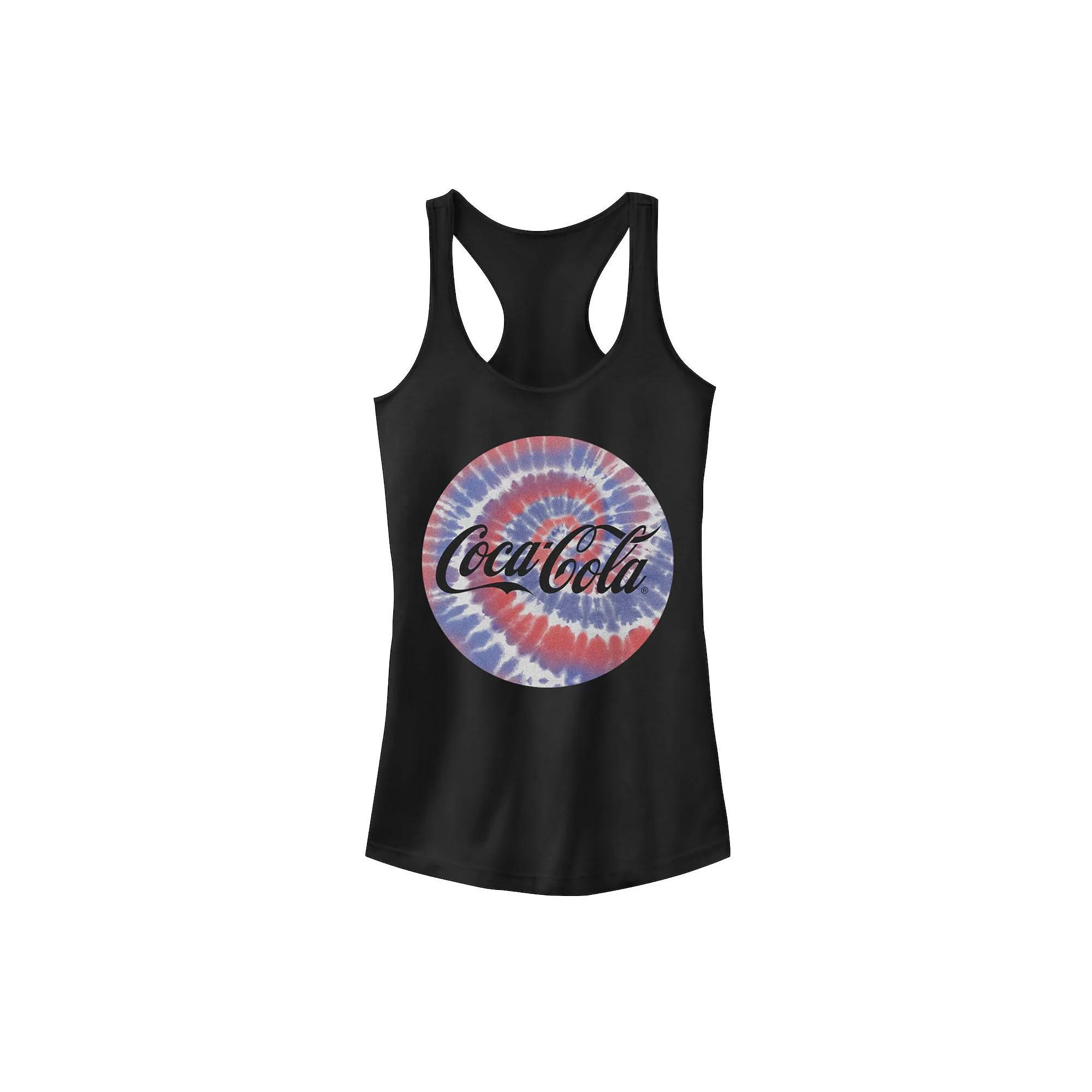 Juniors' Coca-Cola Spiral Coca Cola Logo Racerback Tank Top, Girl's, Size: Medium, Black Product Image