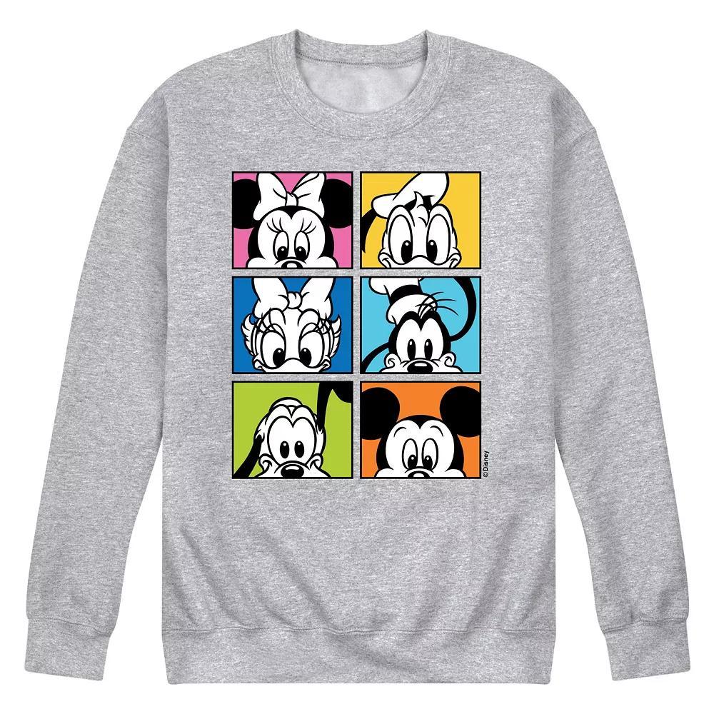 Disney's Mickey Friends Grid Men's Fleece Sweatshirt, Size: Large, Gray Product Image