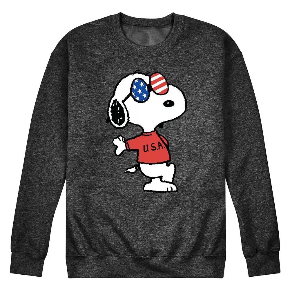 Mens Peanuts Snoopy Americana Graphic Sweatshirt Heather Grey Product Image
