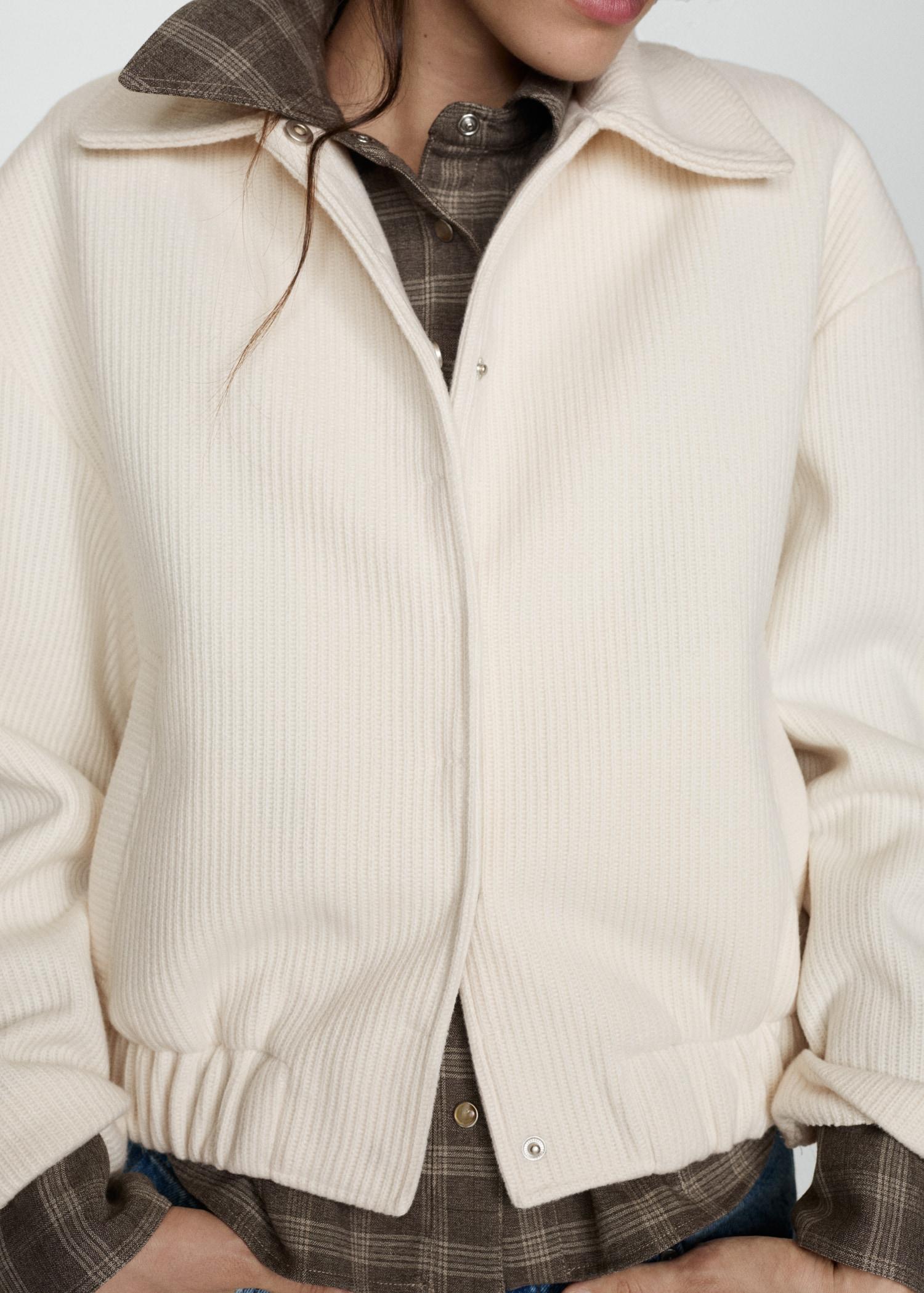 Pocket knit jacket - Women | MANGO USA Product Image