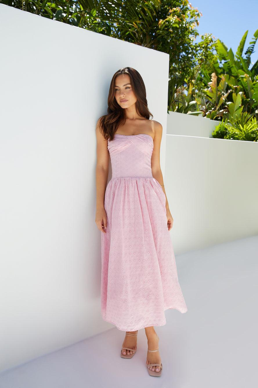 Mimi Moments Strapless Maxi Dress Pink Product Image