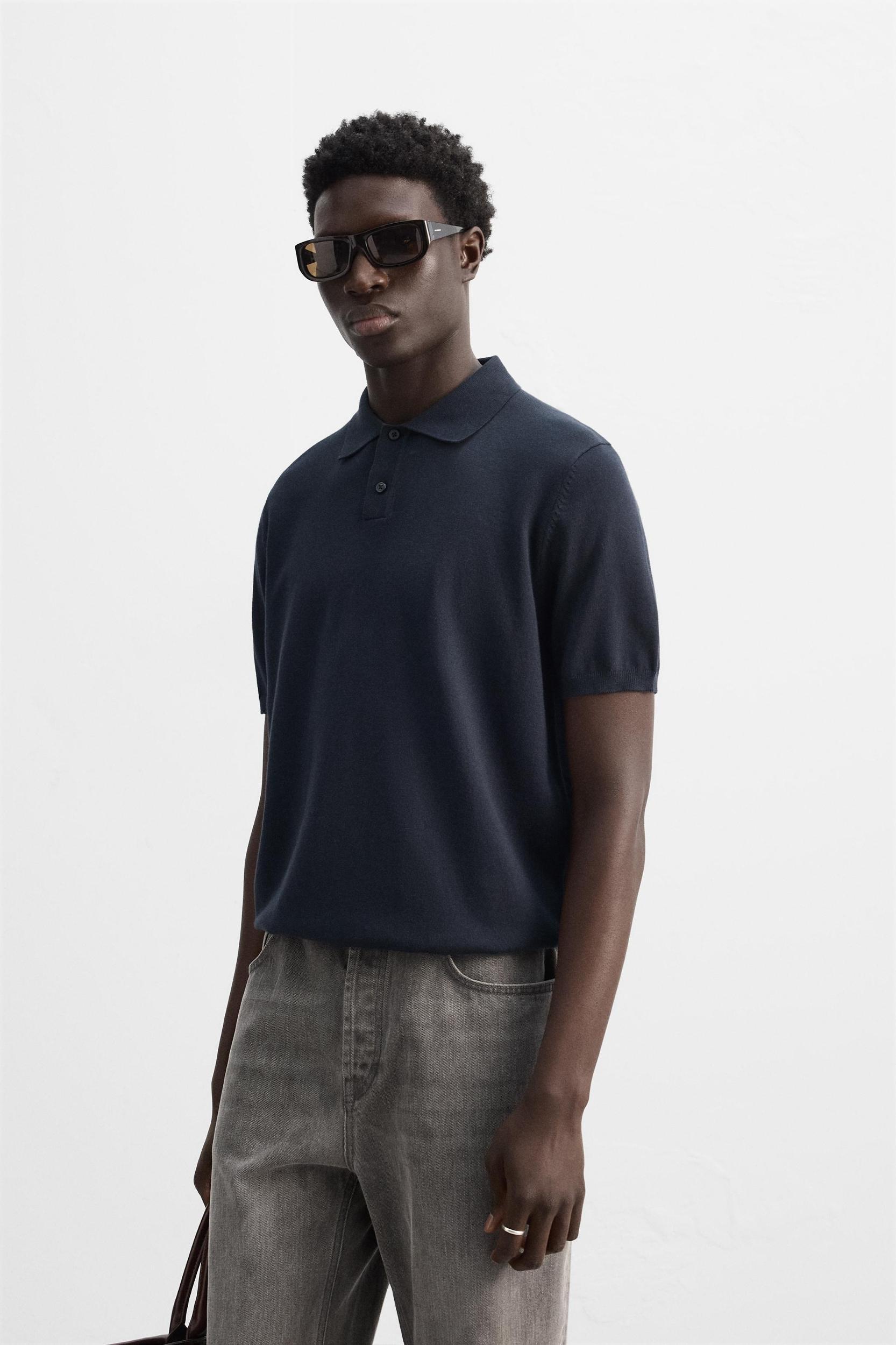 KNIT COTTON POLO SHIRT Product Image