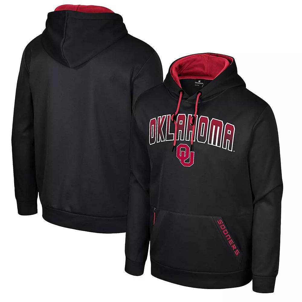 Men's Colosseum Black Oklahoma Sooners Reese Pullover Hoodie, Size: Large Product Image