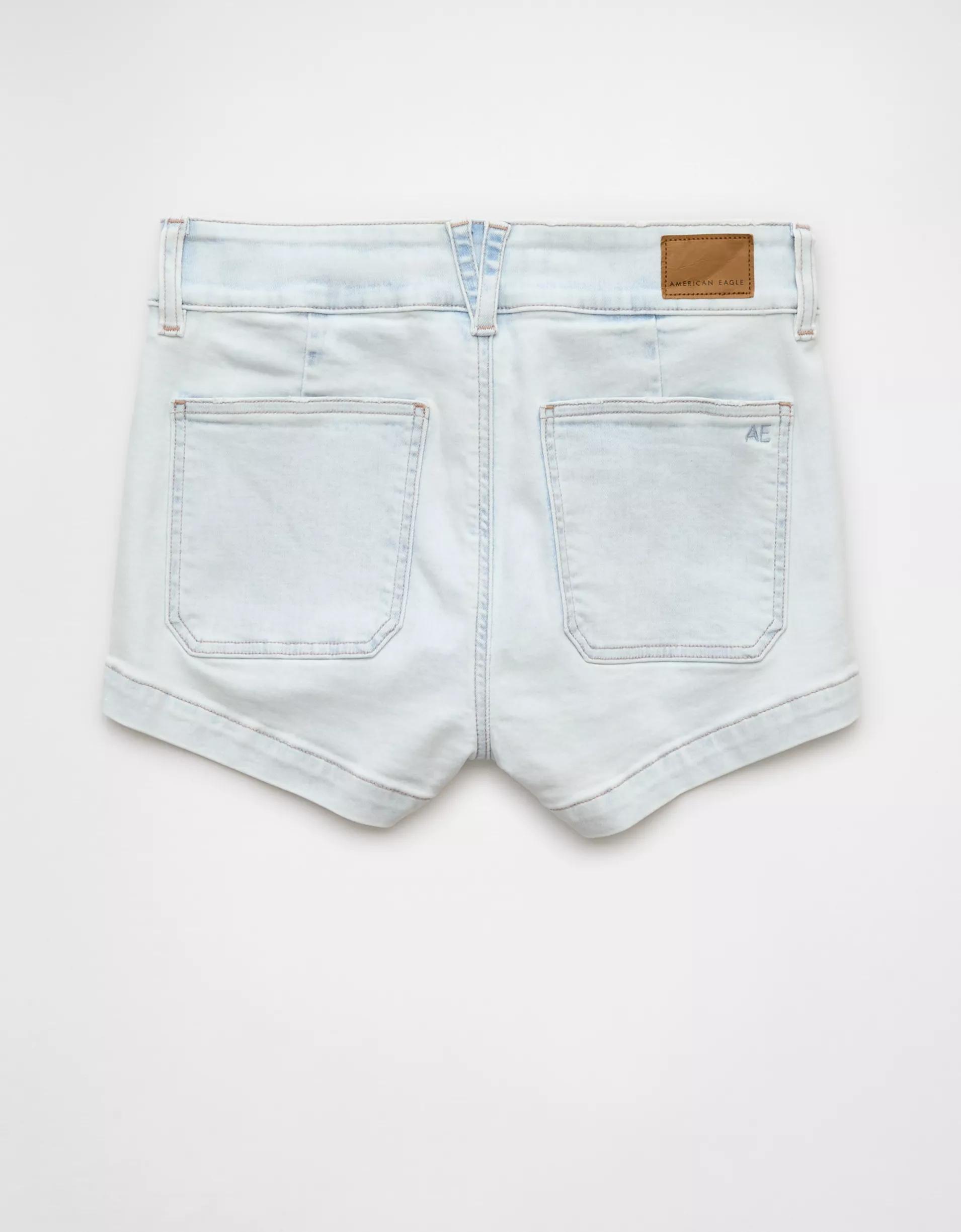 AE Next Level Ripped High-Waisted Denim Short Short Product Image