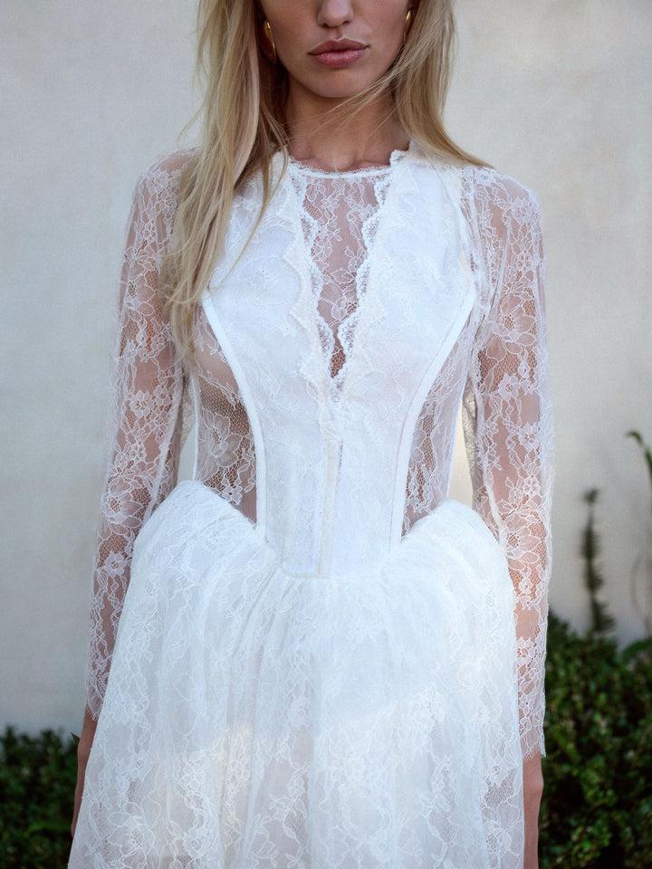 Tara Mini Dress — White Product Image