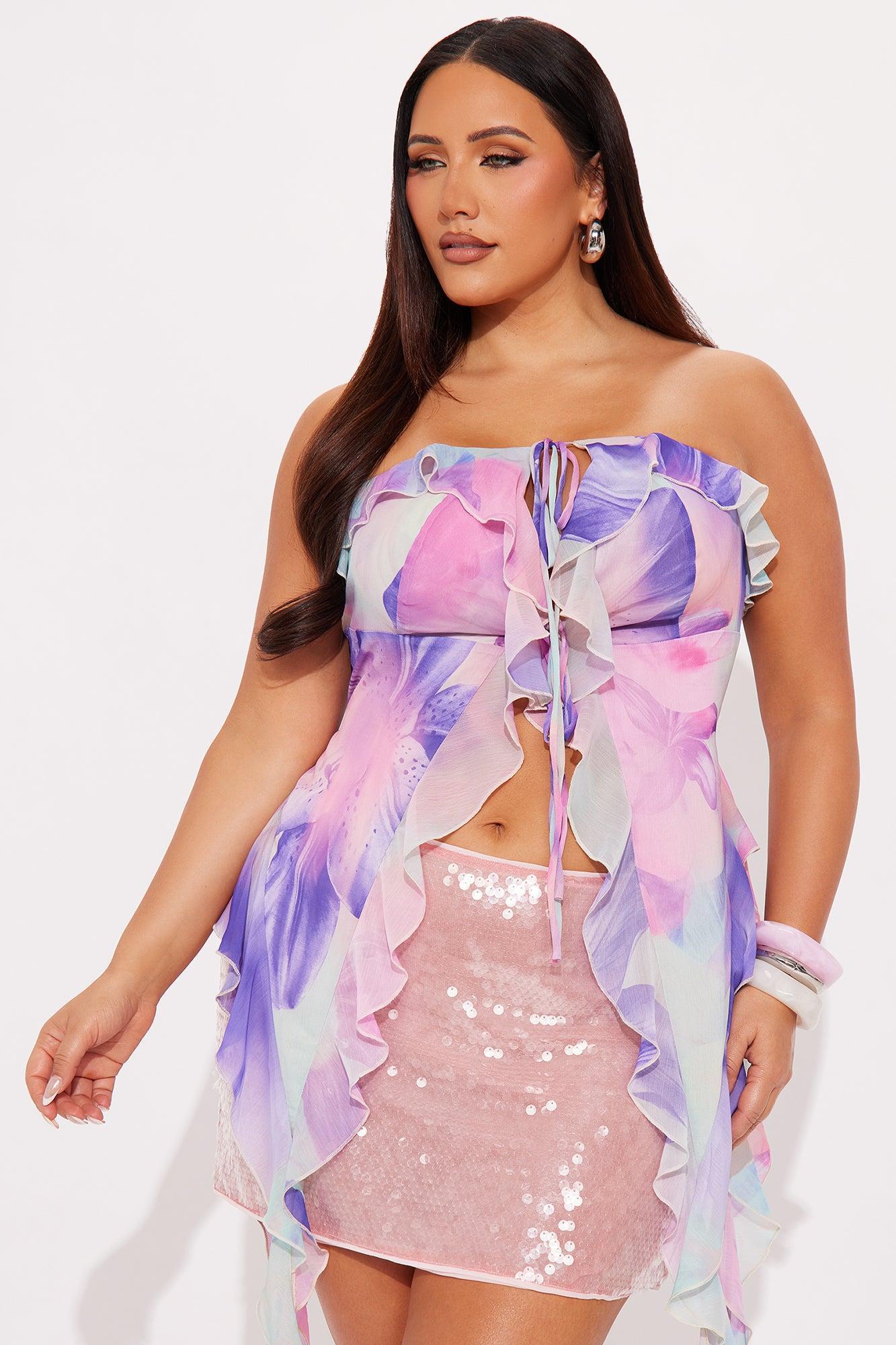 Petal Moments Ruffle Halter Top - Multi Color Product Image