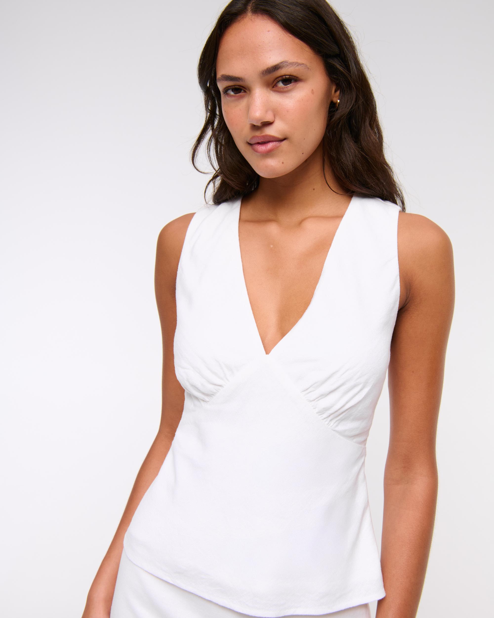  Linen-Blend Tie-Back Set Top Product Image