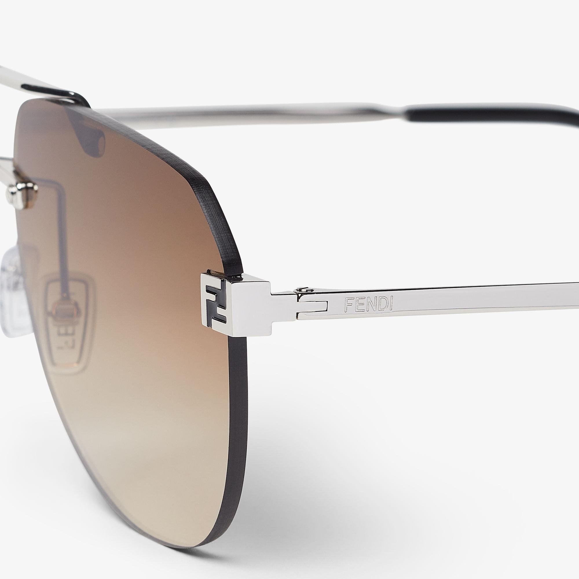 Fendi SkyPalladium-colored metal sunglasses Product Image
