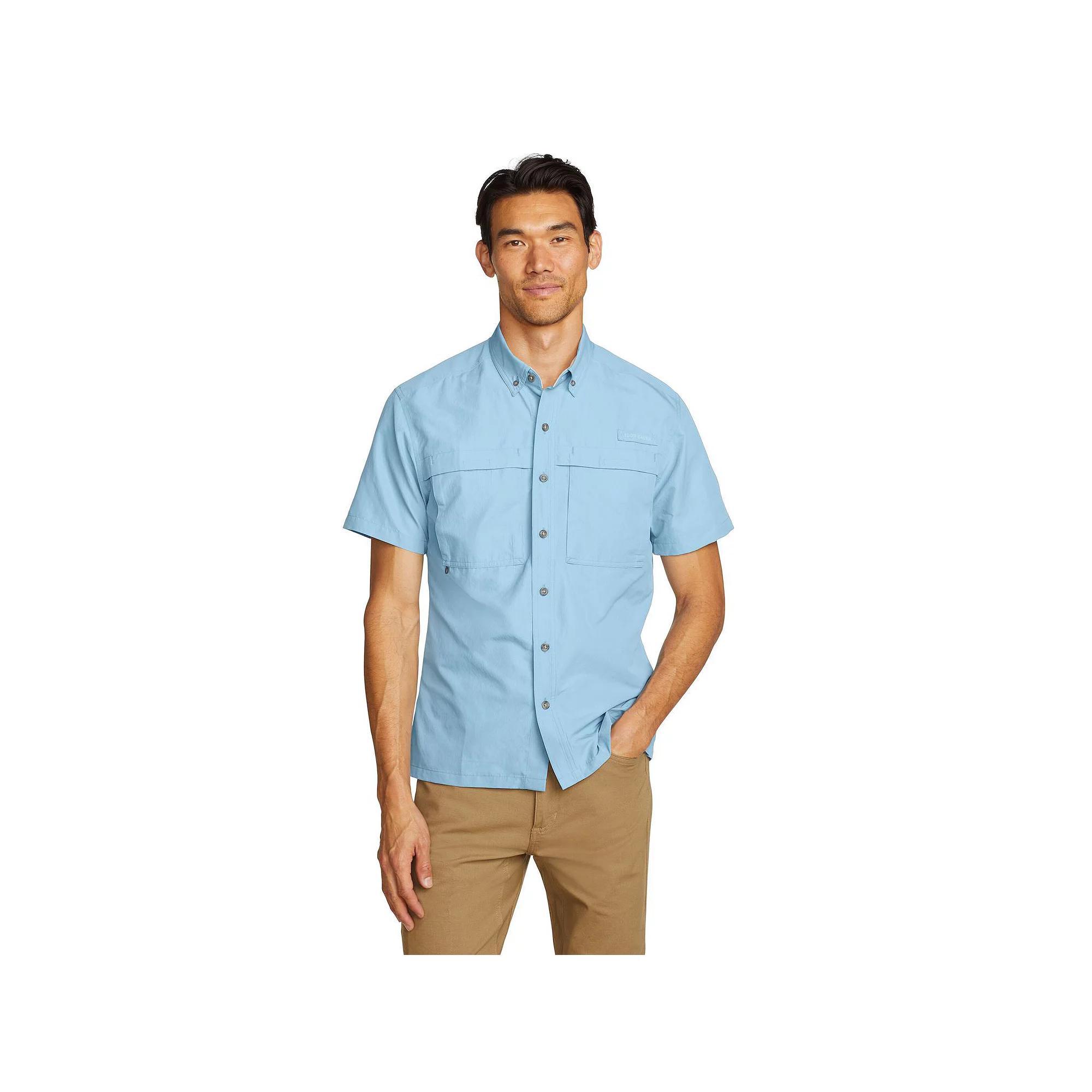 Men's Eddie Bauer Short Sleeve Rainier Ripstop Shirt, Size: Medium, Blue Fog Product Image