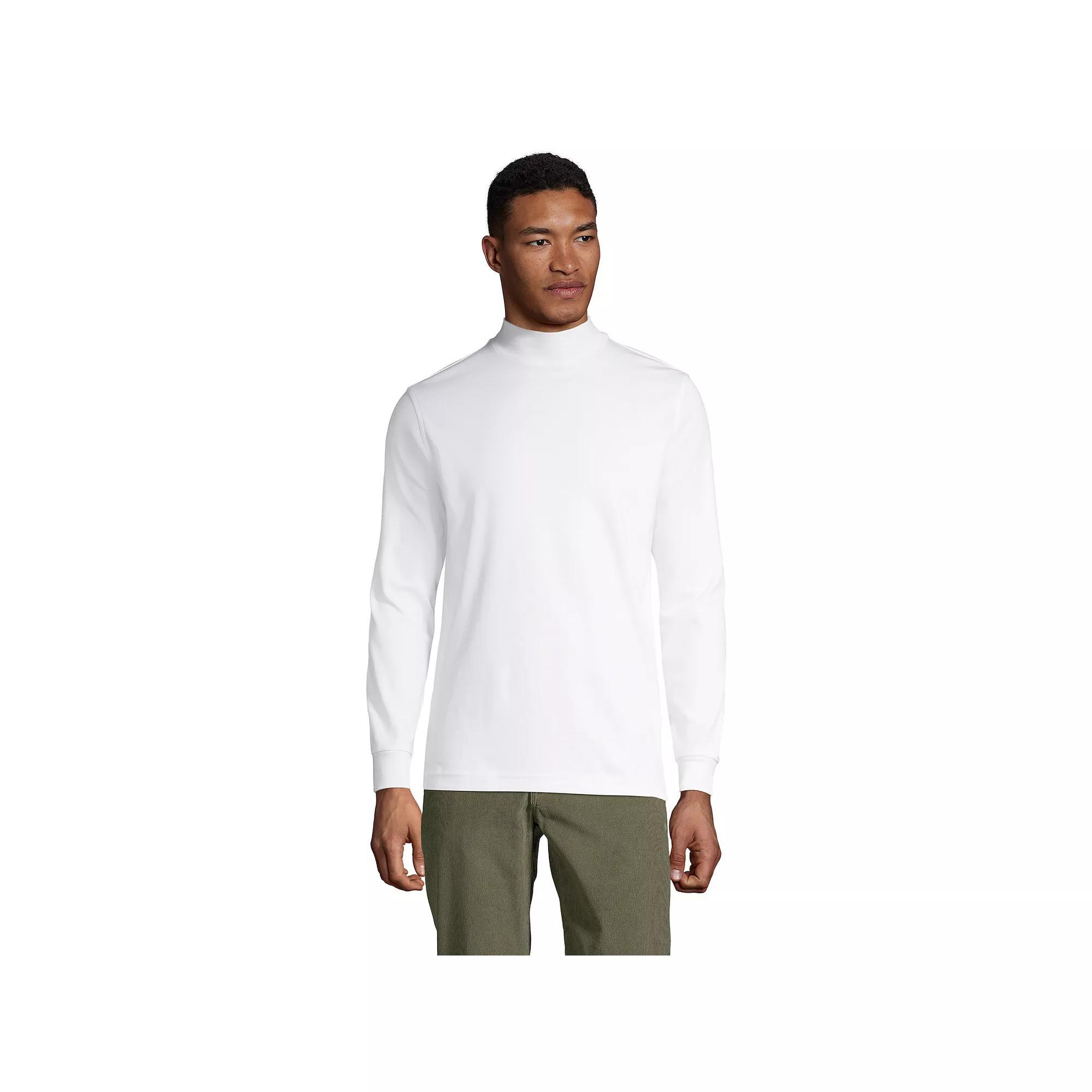 Lands' End Men's Super Soft Supima Mock Turtleneck, Size: Small, Black Product Image