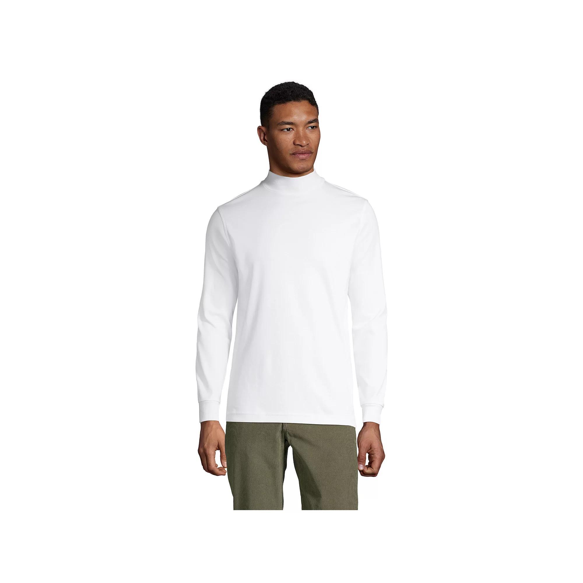 Lands' End Men's Super Soft Supima Mock Turtleneck, Size: Small, Black Product Image
