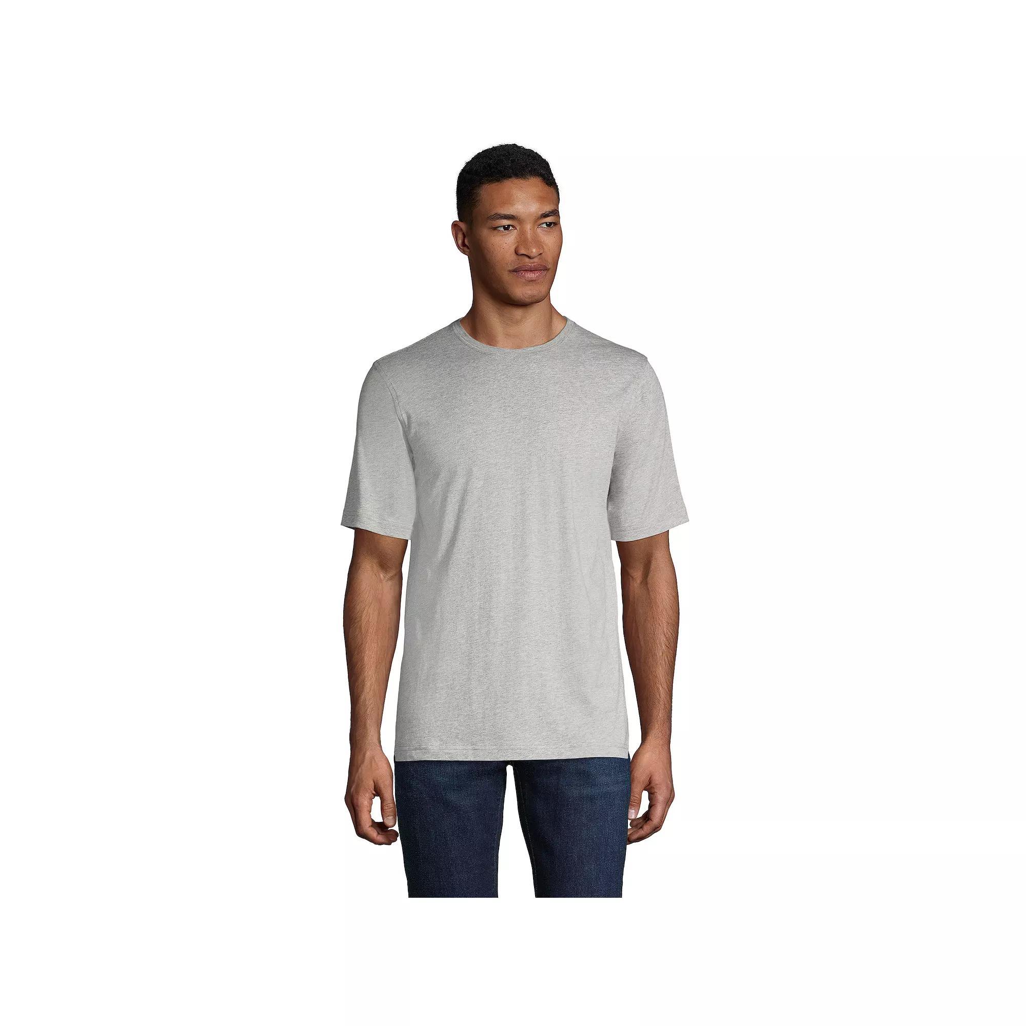 Big & Tall Lands' End Supima Tee, Men's, Size: 2XB, Light Gray Grey Product Image