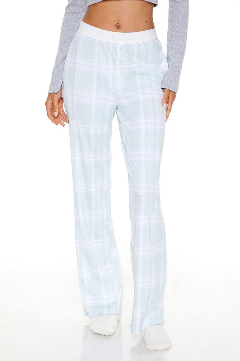 Plaid Straight-Leg Pajama Pants | Forever 21 Product Image