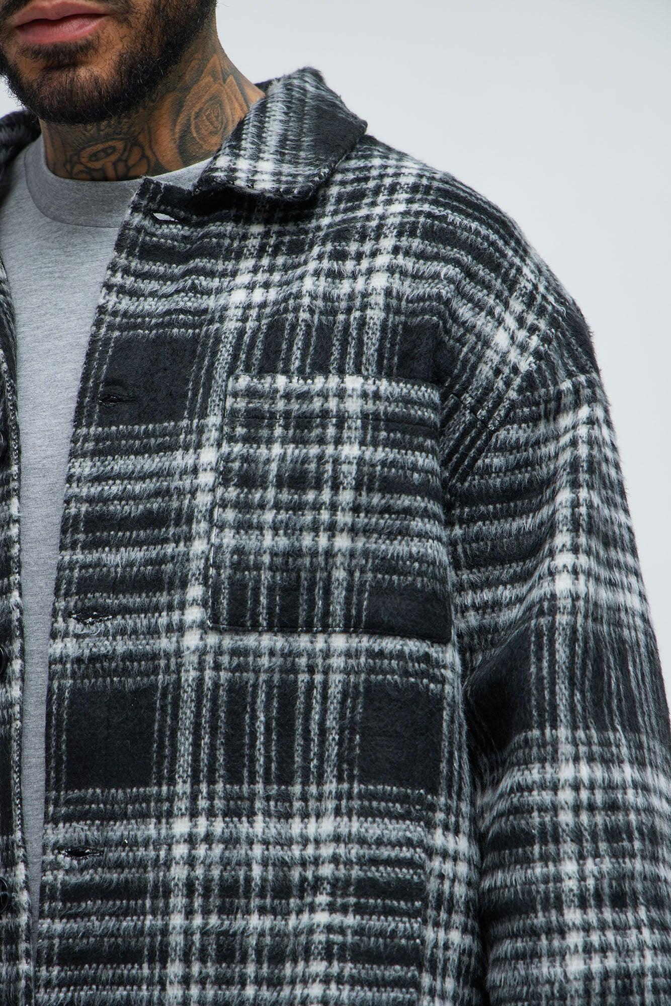 Agua Plaid Shacket - Black/White Product Image