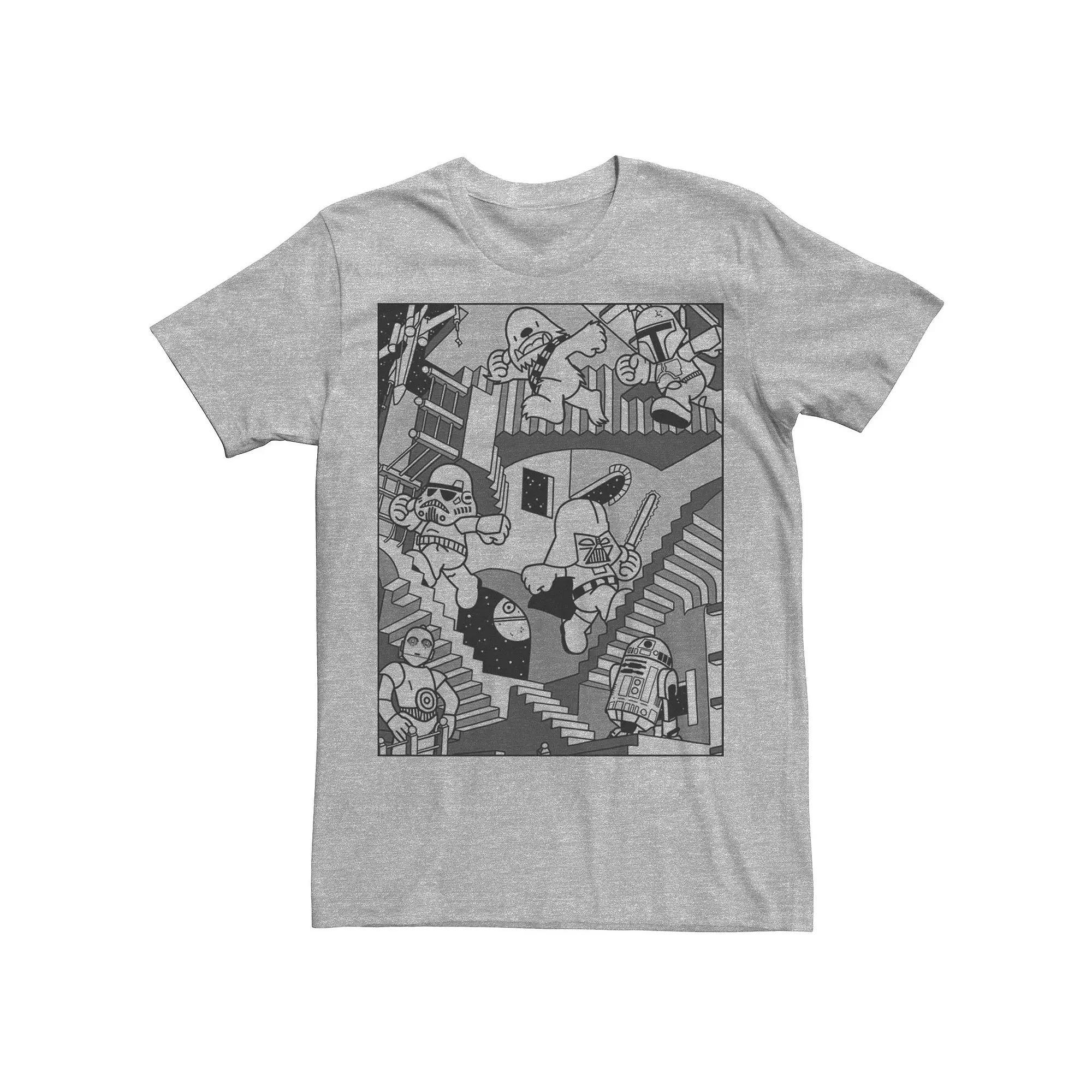 Men's Star Wars Stairways Tee, Size: XL, Athletic Grey Product Image