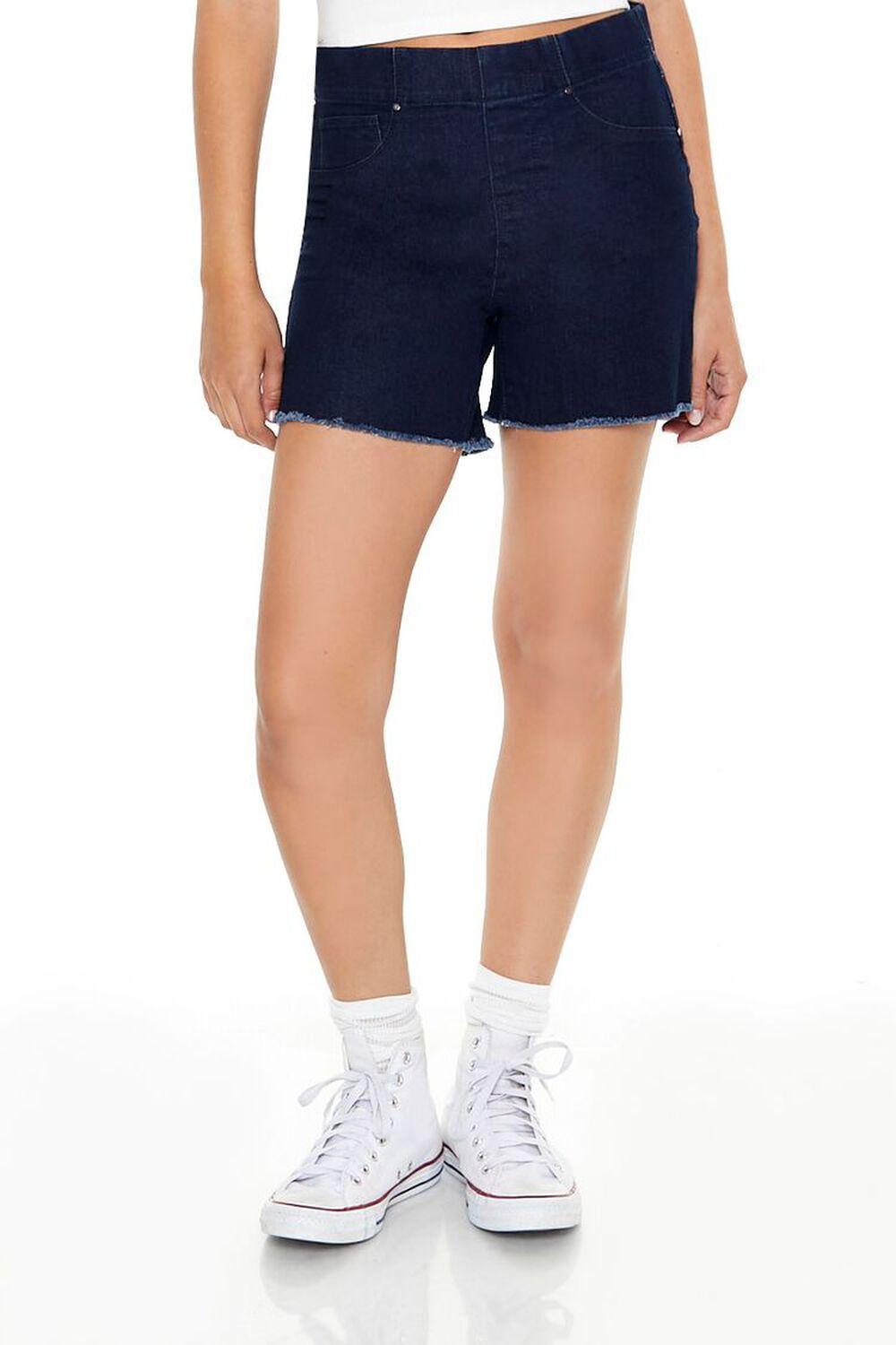 Frayed High-Rise Denim Shorts | Forever 21 Product Image