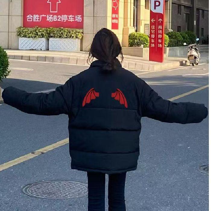 Wing Print Zip Puffer Jacket Product Image