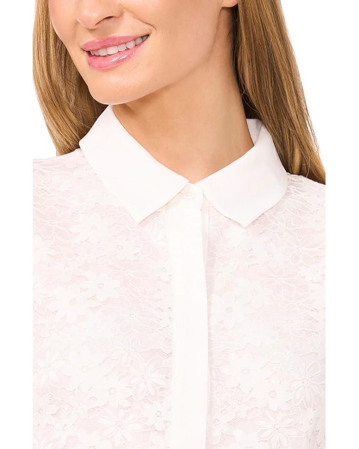 Bubble Sleeve Split Neck Blouse With Tie Product Image