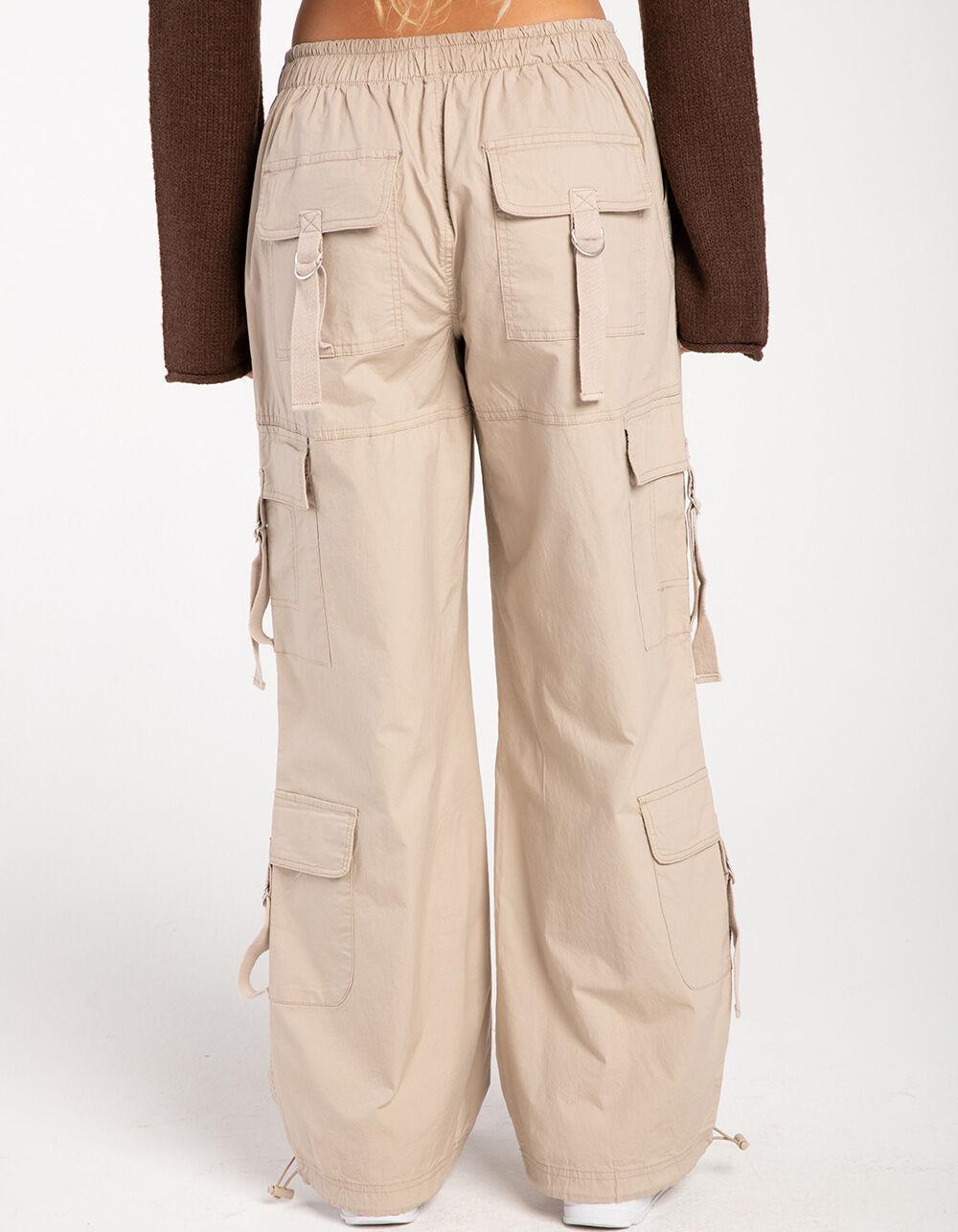 RSQ Womens Mid Rise Double Cargo Parachute Pants - BLACK Product Image