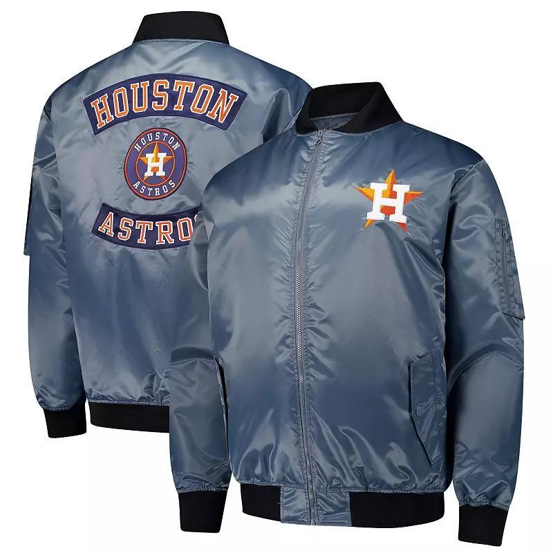 Men's Profile Charcoal Houston Astros Big & Tall Full-Zip Bomber Jacket, Size: XLT Product Image